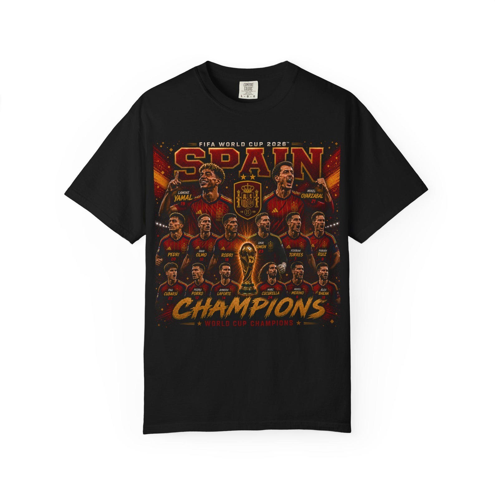 World Cup CHAMPIONS SPAIN 2026 Roster T-shirt