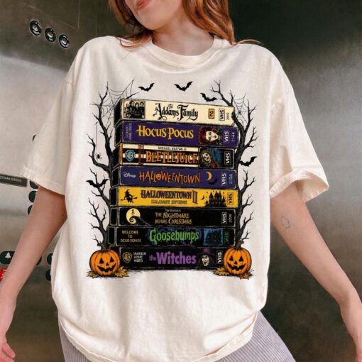 Halloween VHS Movies Shirt, Retro Halloween Graphic Tee, Spooky Season Outfit, Horror Fan Gift