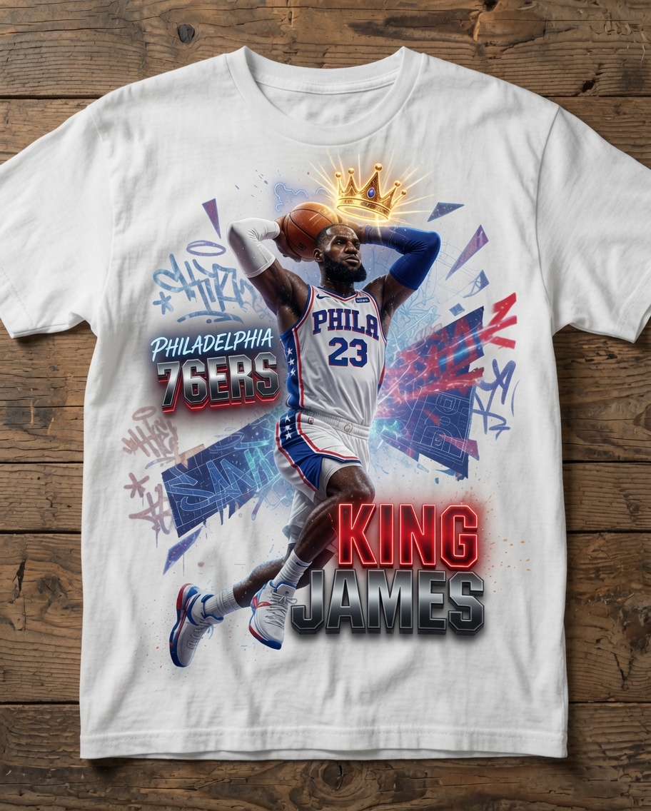 LeBron James Philadelphia 76ers T-Shirt