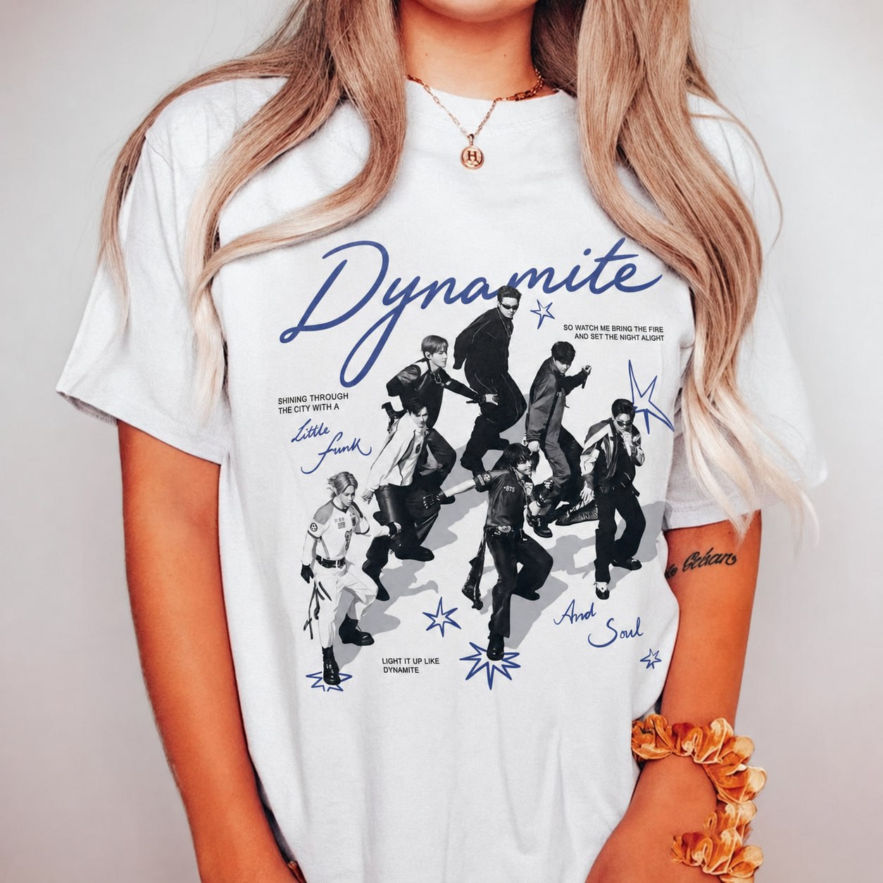 BTS Dynamite Unisex Cotton Tee,K-Pop BTS Dynamite T-Shirt
