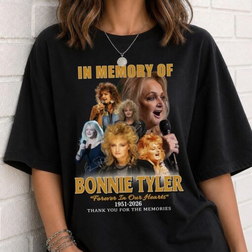 Bonnie Tyler RIP Shirt, Comfort Colors Shirt, Vintage 80s Rock Photo Graphic, Rock Music Gift