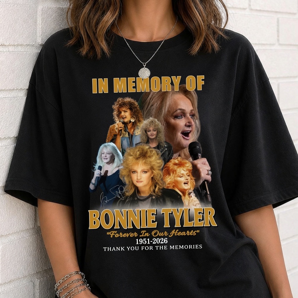 Bonnie Tyler RIP Shirt, Comfort Colors Shirt, Vintage 80s Rock Photo Graphic, Rock Music Gift