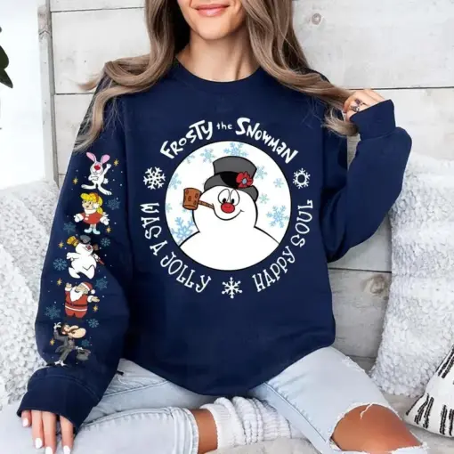 Snowman Christmas Shirt, Frosty the Snowman Sleeve Sweatshirt C